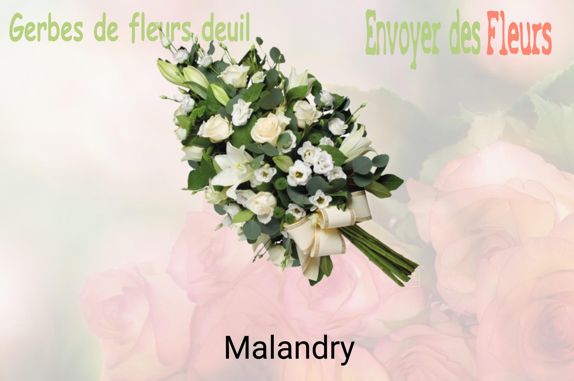 Gerbe de fleurs de deuil livrée à Malandry